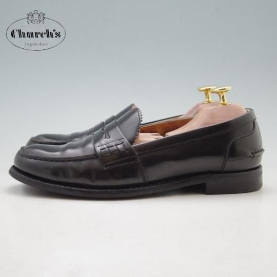 極上★チャーチ(レディース) SIZE 36.5【★コインローファー/SALLY R/サリー】ポリッシュドバインダーカーフ/黒/Church's★a116