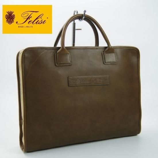 美品★フェリージ【定価9万以上★9884/ブリーフケース】レザーブリーフ/メンズ ビジネス バッグ/Felisi★N4742