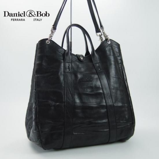 美品★ダニエル&ボブ/Daniel&Bob【定価10.5万★クロドーロ/ロディ】黒/メンズ レザー トート バッグ★N4744