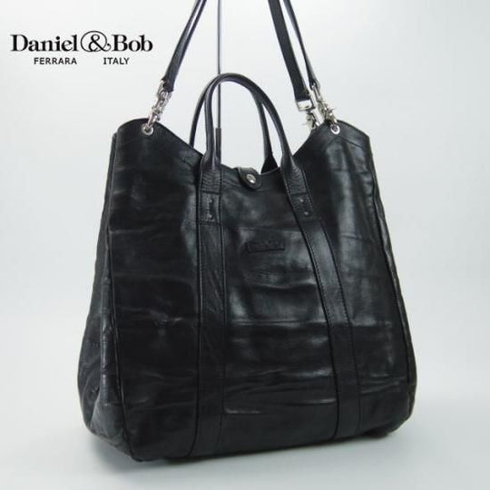 美品★ダニエル&ボブ/Daniel&Bob【定価10.5万★クロドーロ/ロディ】黒/メンズ レザー トート バッグ★N4744