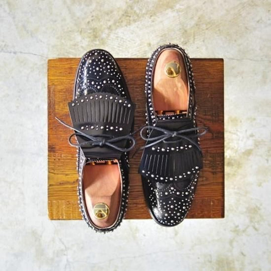 極美品★チャーチ(レディース) 24.5cm/SIZE 37.5【★希少!!BURWOOD/スタッズ/キルト付】バーウッド/フルブローグ/Church's★b172