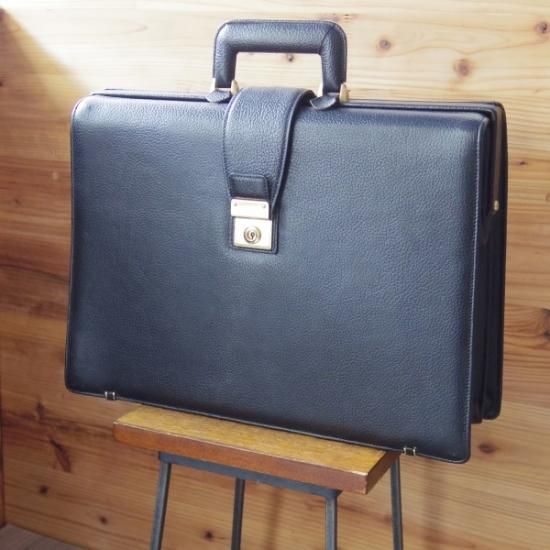 美品★(英)ダックス/DAKS【★ダレスバッグ/黒】メンズ ビジネス バッグ/レザー ブリーフケース★N4825