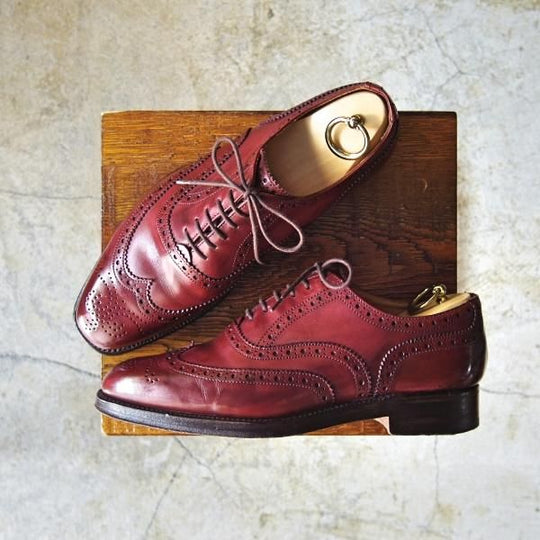 極上★トリッカーズ SIZE 6.5【★ドレスライン/M6229】フルブローグ/赤茶/カーフ/Tricker's★c685