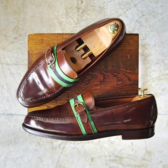 極上★クロケット&ジョーンズ UK10/US10.5D【貴重★コードバン/ブラウン系色】ラルフローレン別注/Ralph Lauren/Crockett&Jones★c693