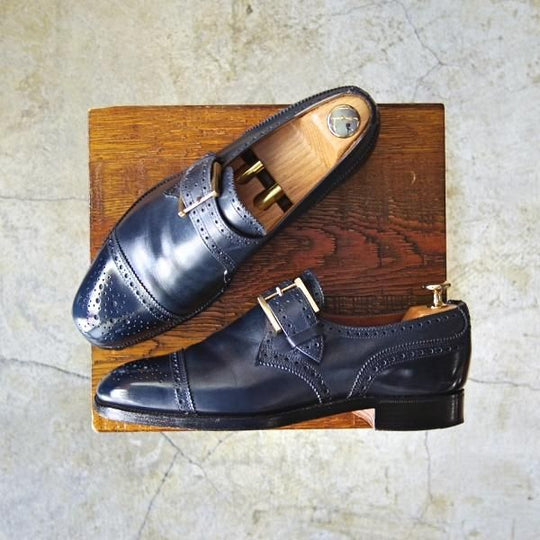 極上★クロケット&ジョーンズ 6E【★ポールセンスコーン別注/Poulsen Skone】248ラスト/モンクストラップ/カーフ/Crockett&Jones★c746