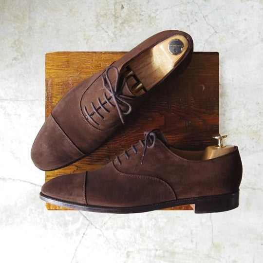 極美品★ジョンロブ 7.5D【貴重★スエードのシティ2/CITY2/7000ラスト】ストレートチップ/茶/JOHN LOBB★c830