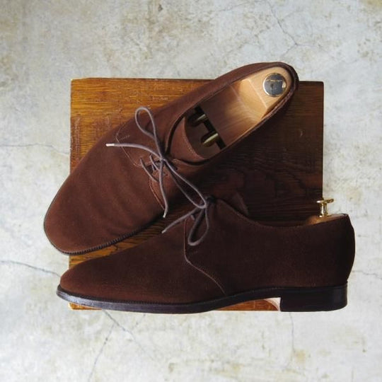 極上★クロケット&ジョーンズ 9E【★ロイドフットウェア別注/Lloyd Footwear】248ラスト/プレーントゥ/濃茶/スエード/Crockett&Jones★c940