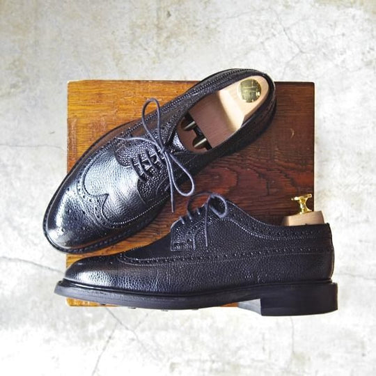 極美品★(英)CHEANEY/チーニー 7F【★ダイナイトソール仕様/1886ラスト】フルブローグ/黒/グレインレザー/ウイングチップ★d001
