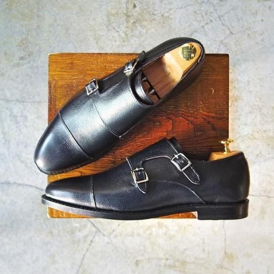 新品★(米)アレンエドモンズ 8D【定価¥135,000-★JA MORA 2.0】JOSEPH ABBOUD/ダブルモンク/グレインレザー/黒/ALLEN EDMONDS★d118