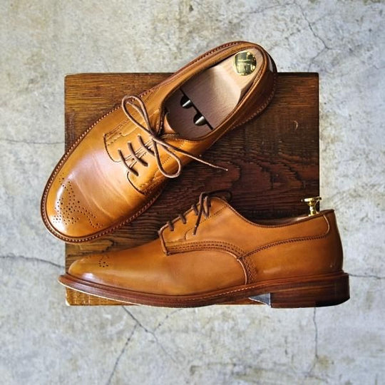 美品★トリッカーズ SIZE 7.5【貴重★シングルソールのカントリー風短靴/M7589】プレーントゥ/ドレスカントリー/薄茶/Tricker's★d135