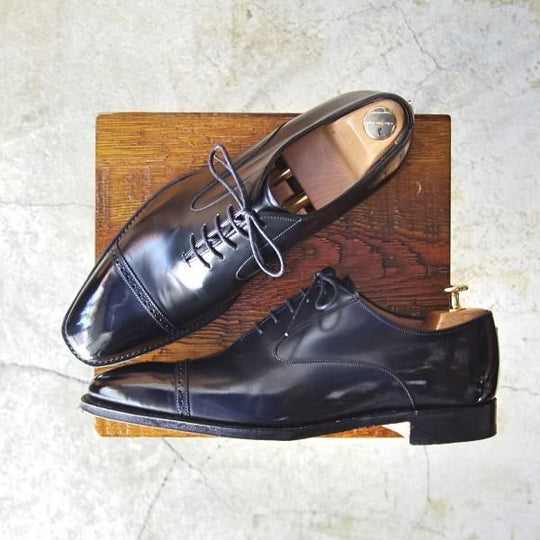 極美品★(英)チーニー 7.5F【★ポールスミス別注/Paul Smith】205ラスト/黒/ストレートチップ/カーフ/メンズ/CHEANEY★d215