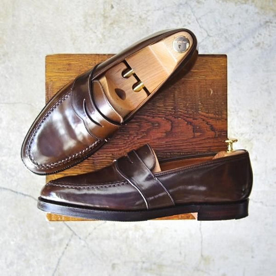 極美品★クロケット&ジョーンズ UK9/US9.5【貴重★コードバン/ダークブラウン】ラルフローレン別注/Ralph Lauren/Crockett&Jones★d231