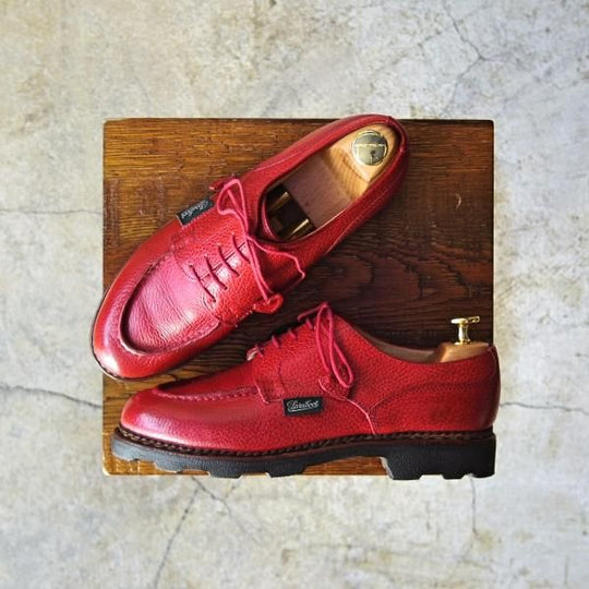 極上★パラブーツ(レディース) SIZE 4【★シャンボード風モデル/CHAMBORD】Uチップ/グレインレザー/赤/Paraboot★d241