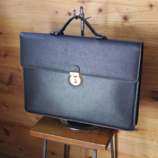 極上★(伊)サルヴァトーレ・フェラガモ/Ferragamo【★レザー ブリーフケース】黒/メンズ ビジネス バッグ/Salvatore★N5301