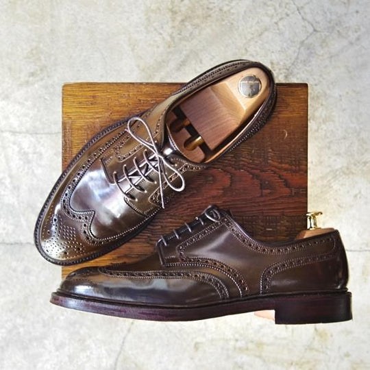 美品★クロケット&ジョーンズ UK9/US9.5E【貴重★コードバン/茶/ダークブラウン】ラルフローレン別注Ralph Lauren/Crockett&Jones★d271
