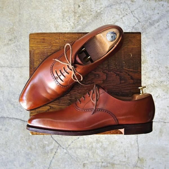 極上★クロケット&ジョーンズ 6.5E【★ダルトン/DALTON】348ラスト/プレーントゥ/カーフ/茶/Crockett&Jones★d286