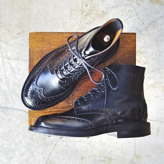 美品★トリッカーズ SIZE 6.5【ダイナイトソール仕様★M2508/モールトン/MALTON】カントリーブーツ/黒/カーフ/メンズ/Tricker's★d336