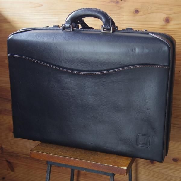 極上★(英)ダンヒル/dunhill【イタリア製★レザー/アタッシュケース】メンズ/ビジネス/バッグ/ブリーフケース/黒★N5613