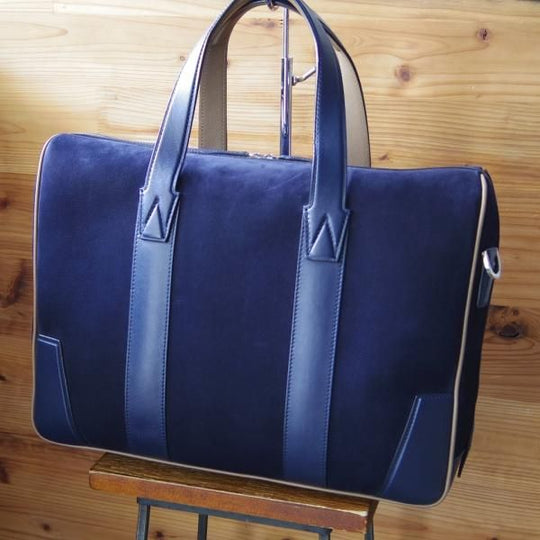美品★J.M.ウェストン【現行定価20万円以上★レザー×ヌバック/ブリーフケース】メンズ/ビジネス/バッグ/革/鞄/Weston/ウエストン★N5627
