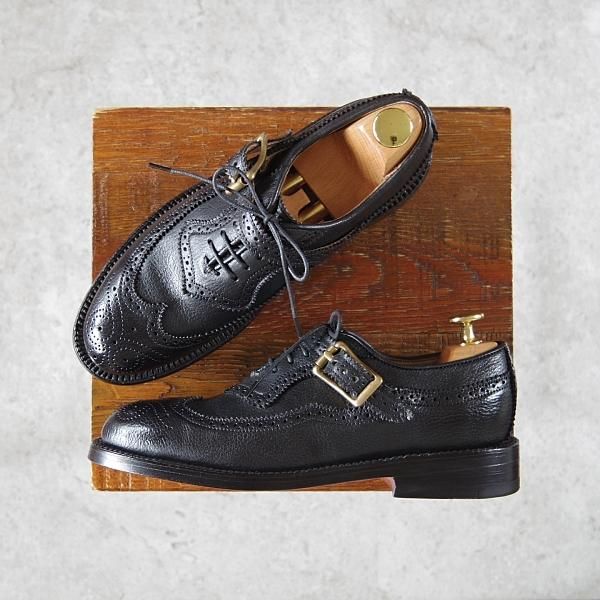極美品★(米)YUKETEN/ユケテン(レディース) 4C【定価¥55,000-★Sierra Wingtip Oxford/フルブローグ】ウイングチップ/黒/シボ革★h466
