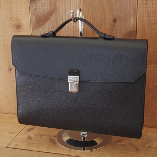 極上★ダンヒル/dunhill【定価15万円程度★カドガン/Cadogan Single Briefcase】ブリーフケース/レザー/ビジネス/バッグ/黒/革/鞄★N5793