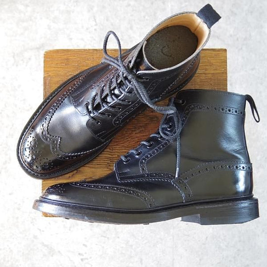極上★トリッカーズ SIZE 8【定価¥104,500-★ダイナイトソール/STOW】ストウ/5634/カントリーブーツ/ボックスカーフ/黒/Tricker's★i224