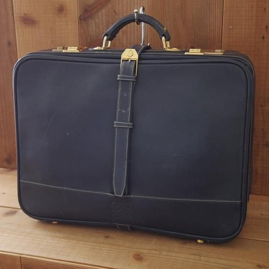 極上★(スペイン)ロエベ/LOEWE【高額★レザー/トランクケース(ソフトタイプ)】メンズ/ビジネス/バッグ/紺/革/鞄/ブリーフ★N5826
