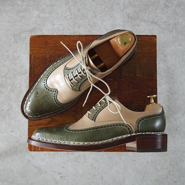 未使用★(伊)DAMIANO CHIAPPINI(レディース) SIZE 36.5【高額★ノルベジェーゼ製法/フルブローグ】コンビ★i949