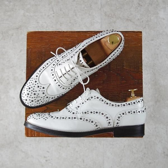 極美品★チャーチ(レディース) SIZE 36.5【同系モデル定価¥192,500-★BURWOOD MET 2/スタッズ】バーウッド/白/Church's★j439