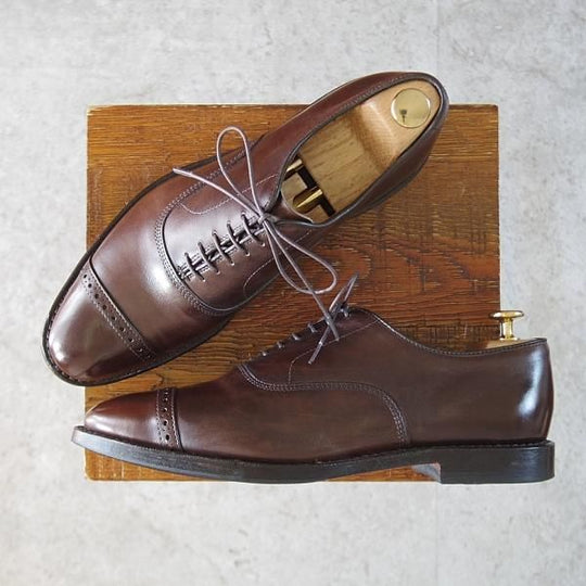 極上★(米)アレンエドモンズ 8D【現行定価8.5万円程度★パンチドキャップトゥ/Fifth Avenue】カーフ/濃茶/メンズ/ALLEN EDMONDS★j804