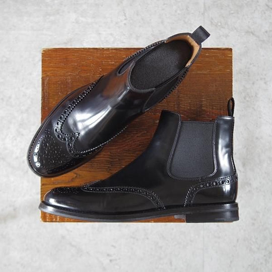 極美品★チャーチ(レディース) SIZE 36【定価¥176,000★KETSBY/サイドゴアブーツ】ポリッシュドバインダーカーフ/黒/Church's★j892