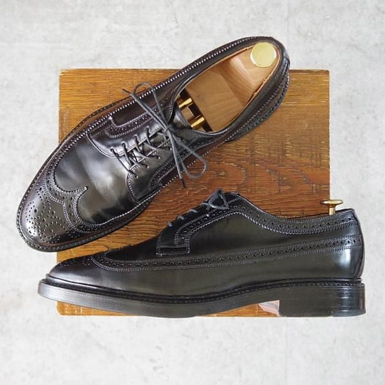 極美品★(米)アレンエドモンズ 8.5E【現行定価18.7万円★コードバン仕様/MacNeil】マクニール/ロングウイング/黒/ALLEN EDMONDS★j914