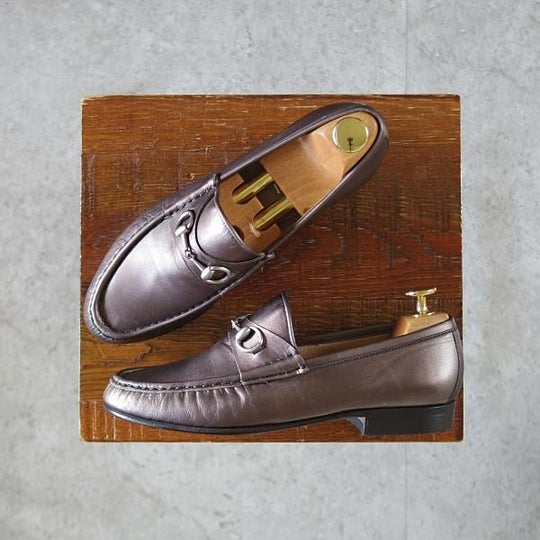 使用僅か★(伊)GUCCI/グッチ(レディース) SIZE 36【★ホースビットローファー/ブロンズ系】カーフ/スリッポン★k060