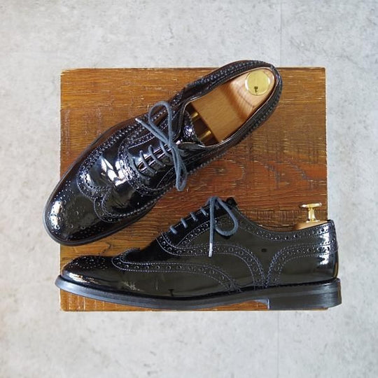 ★チャーチ(レディース) SIZE 37.5【★バーウッド/BURWOOD WI】フルブローグ/パテントレザー/黒/Church's★k112