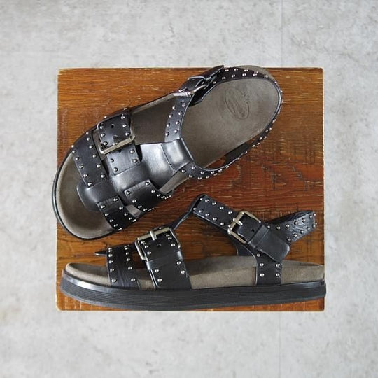 極上★チャーチ(レディース) SIZE 37【★BRITNEY MET/レザーサンダル/スタッズ】カーフ/黒/Church's★k245