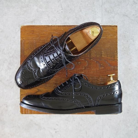 美品★チャーチ(レディース) SIZE 37【定価¥176,000-★バーウッド/BURWOOD WG】ポリッシュドバインダーカーフ/黒/Church'★k486