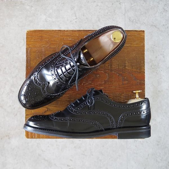 極上★チャーチ(レディース) SIZE 37.5【定価¥176,000-★バーウッド/BURWOOD WG】ポリッシュドバインダーカーフ/黒/Church's★k659