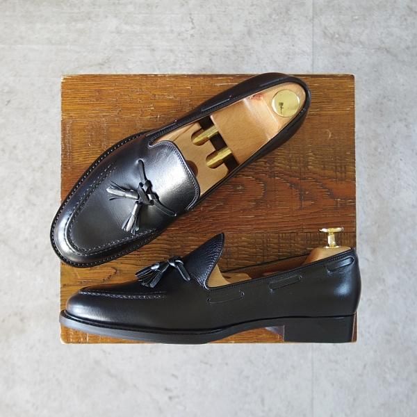 未使用★(伊)エルメネジルド・ゼニア(レディース) SIZE 37【★タッセルローファー/黒】カーフ/Ermenegildo Zegna★l018