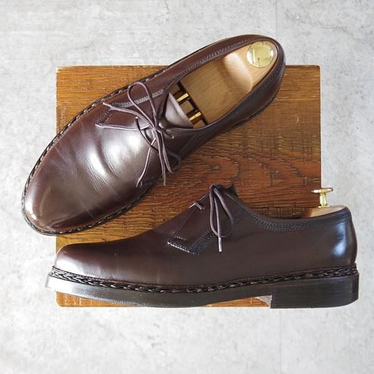 極上★(独)ハインリッヒ・ディンケラッカー SIZE 8.5【貴重★プレーントゥ/濃茶】カーフ/メンズ/Heinrich Dinkelacker★l163