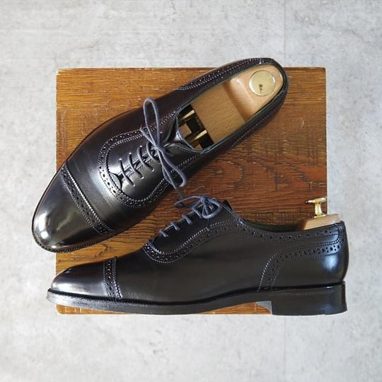 ★トリッカーズ SIZE 6.5【現行定価10万円以上★クォーターブローグ/m6955】カーフ/黒/メンズ/Tricker's★l203