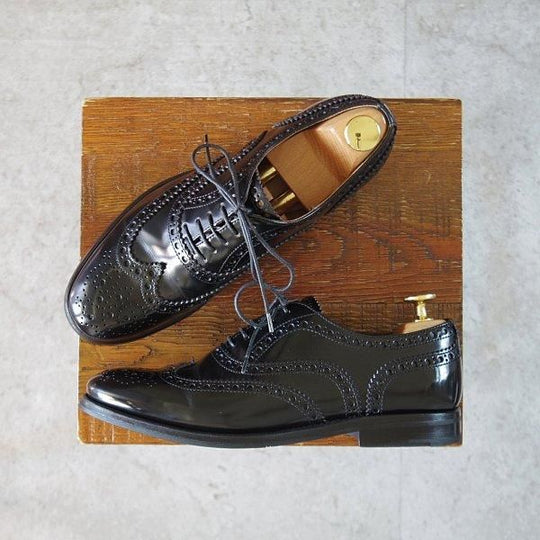美品★チャーチ(レディース) SIZE 35.5【定価¥176,000-★バーウッド/BURWOOD WG】ポリッシュドバインダーカーフ/黒/Church's★l516