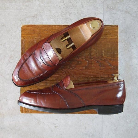 ★エドワードグリーン 7E【旧工場製★マスターロイド/コインローファー/フルストラップ】184ラスト/カーフ/茶/メンズ/EDWARD GREEN★l526