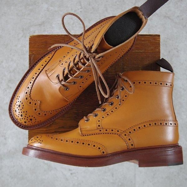 未使用★トリッカーズ SIZE 8【定価¥132,000-★STOW/エイコンアンティーク】5634/ストウ/カントリーブーツ/薄茶/メンズ/Tricker's★l602