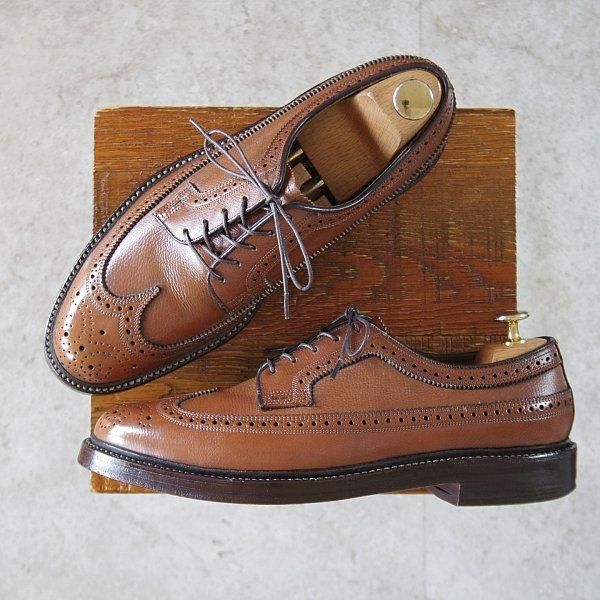 ほぼ試着程度★(米)フローシャイム 7.5D【★インペリアル/Kenmoor/ケンムール】ロングウイング/グレインレザー/茶/Florsheim★l605