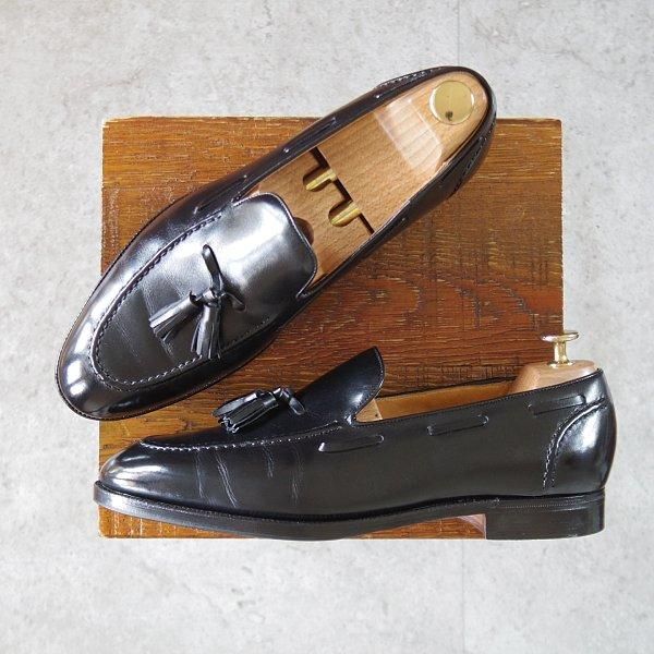 極上★クロケット&ジョーンズ 8F【貴重★(英)ニュー&リングウッド別注/New&Lingwood】タッセルローファー/黒/Crockett&Jones★l609