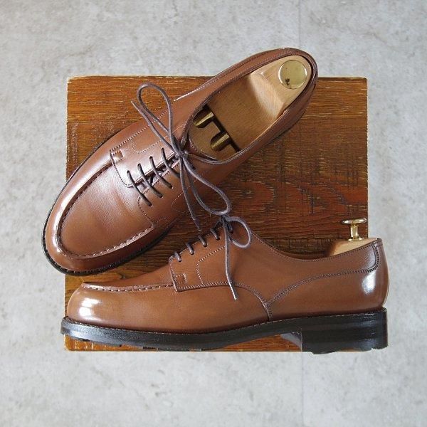 極上★J.M.ウエストン 5.5E【現行定価¥168,300-★ロシアンカーフ仕様/ゴルフ/GOLF】641/31ラスト/Uチップ/茶/Weston/ウェストン★l614