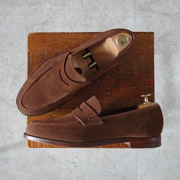 極美品★クロケット&ジョーンズ 6.5E【定価¥74,800-★RICHMOND/リッチモンド】314ラスト/コインローファー/茶/Crockett&Jones★l617