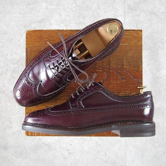美品★(スペイン製)Berwick/バーウィック SIZE 6【合計定価¥40,700-★純正シューツリー付き/ロングウイング】ROISレザー/赤茶★l624