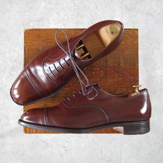 極上★チャーチ 80F/UK8【旧チャーチ★73ラスト/パンチドキャップトゥ】3都市ロゴ/カーフ/濃茶/メンズ/Church's★l661