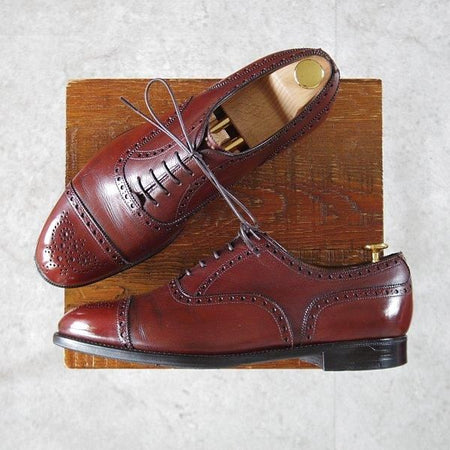 ★エドワードグリーン 7E【旧工場製★マスターロイド/CADOGAN/202ラスト】カドガン/セミブローグ/カーフ/茶/メンズ/EDWARD GREEN★l662